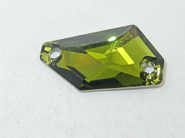 1pc. DE-ART 23X13mm OLIVINE SEW ON FLATBACK European Rinestones